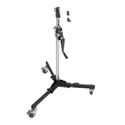 Стойка с редукторной колонной KUPO 382MH LOW BASE WIND-UP STAND на колесах