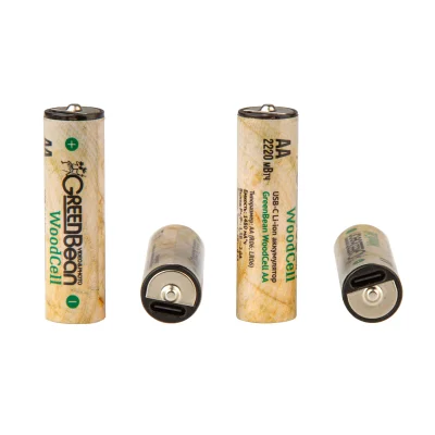 Аккумулятор GreenBean WoodCell AA зарядка USB-C (набор 4 шт)