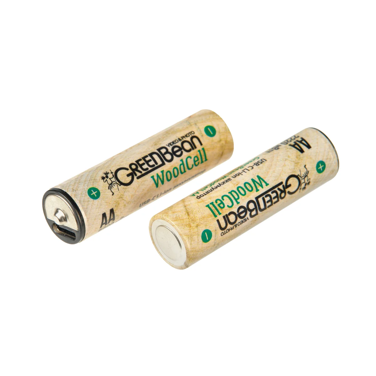 Аккумулятор GreenBean WoodCell AA зарядка USB-C (набор 4 шт)
