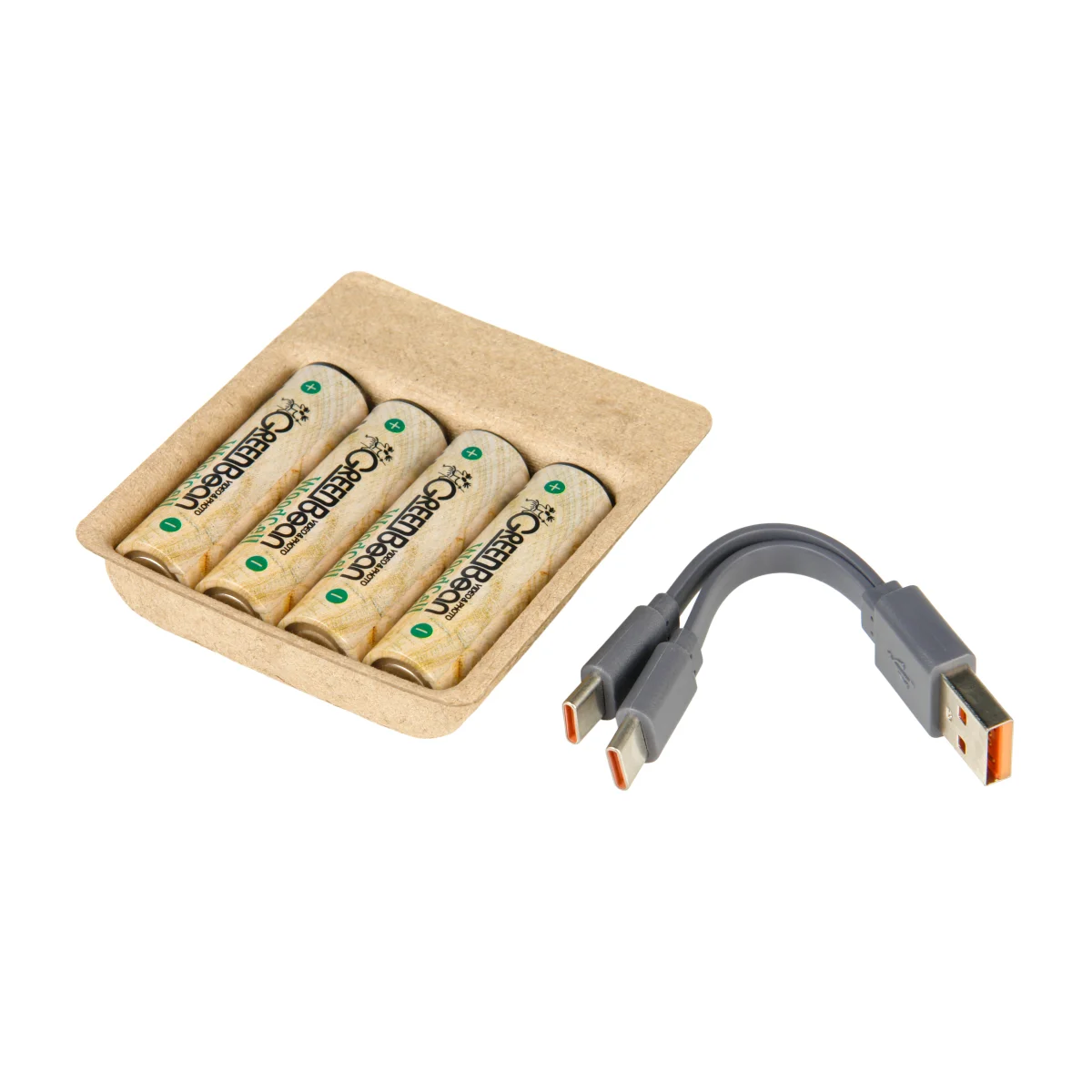 Аккумулятор GreenBean WoodCell AA зарядка USB-C (набор 4 шт)