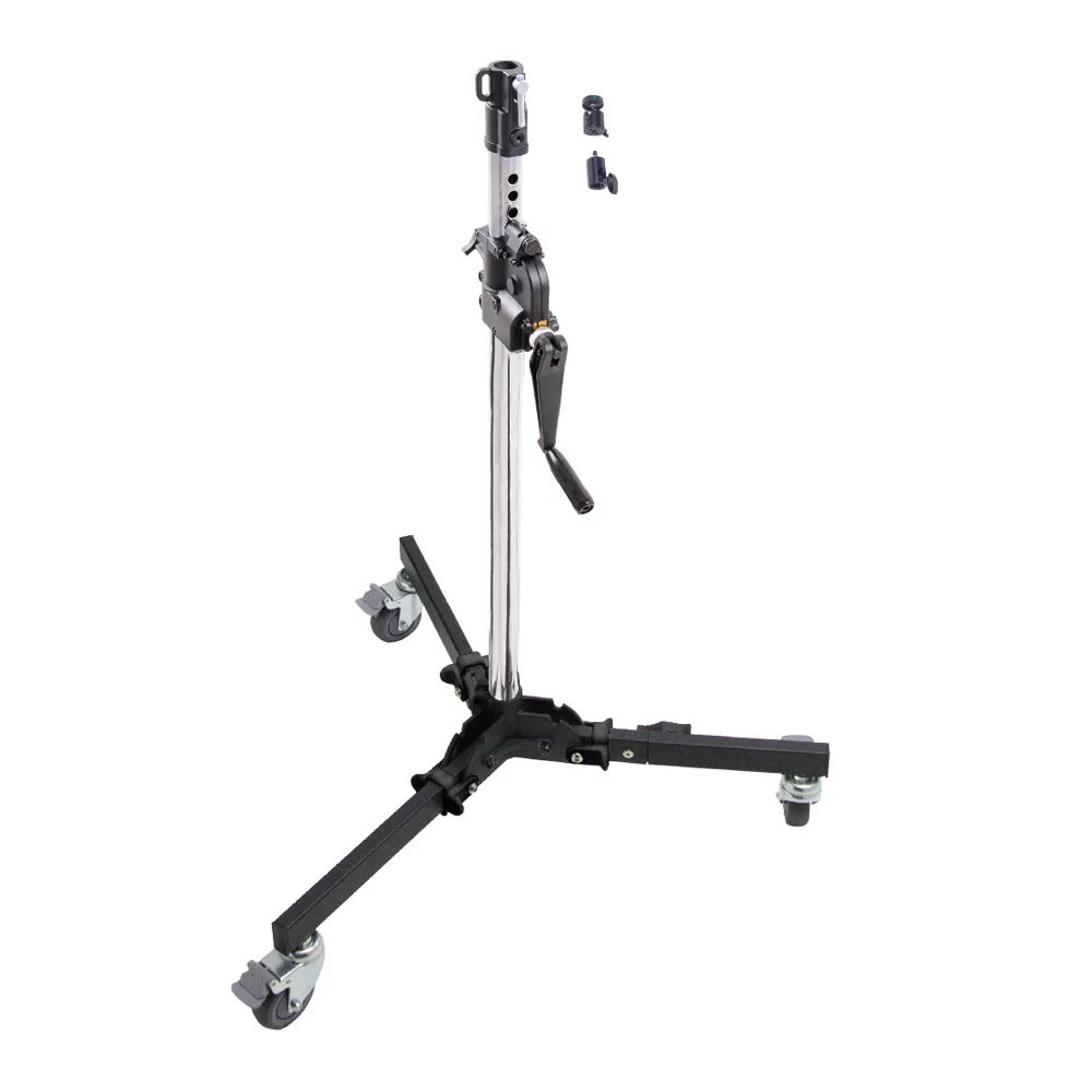 Стойка с редукторной колонной KUPO 382MH LOW BASE WIND-UP STAND на колесах