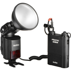Вспышка накамерная Godox Witstro AD360II-N с батарейным блоком PB960 фото На фото изображено Вспышка накамерная Godox Witstro AD360II-N с батарейным блоком PB960